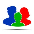 Family icon with three person